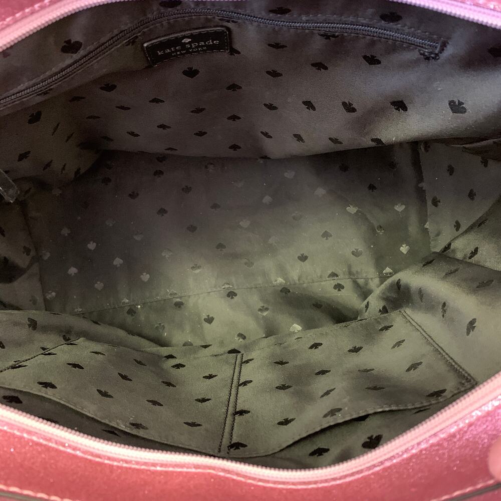 Kate Spade Mavis Street Taden Large Tote Bag Pink Glitter Finish Zip Closure - Picture 6 of 9